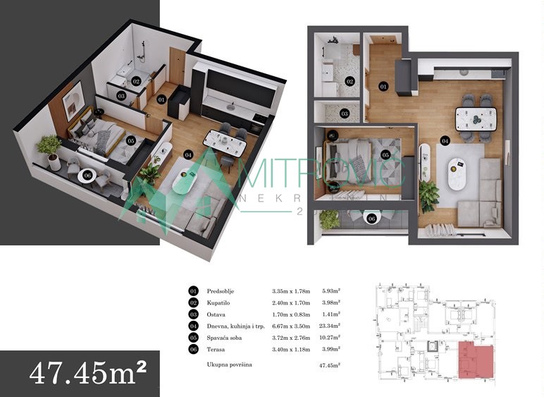Petrovaradin - Jednoiposoban stan u izgradnji, 48 m2 - povrat PDV-a za kupce prve nekrentine 