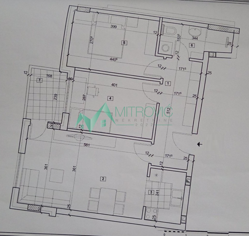Petrovaradin, Novi Majur - Dvoiposoban stan 63 m2 
