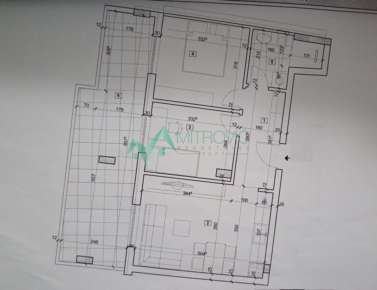 Petrovaradin, Novi Majur - Dvoiposoban stan 67 m2 