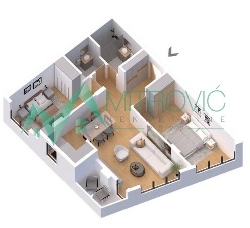 Petrovaradin, Novi Majur - Dvoiposoban stan 66 m2 