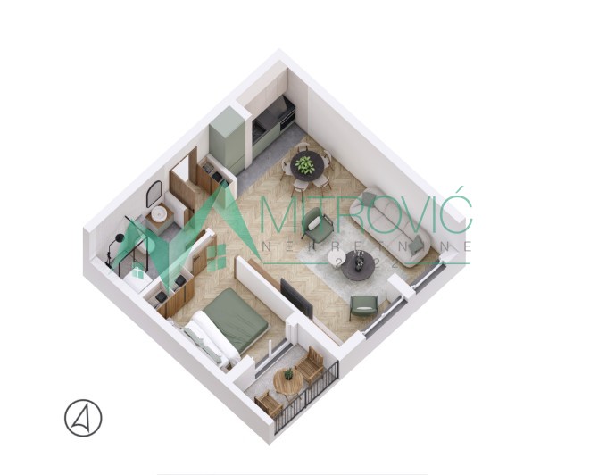 Petrovaradin, Jednoiposoban stan 42m2 u izgradnji sa povratom PDV 