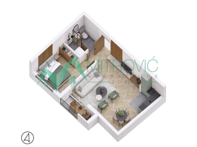 Petrovaradin, Jednoiposoban stan 44m2 u izgradnji sa povratom PDV 