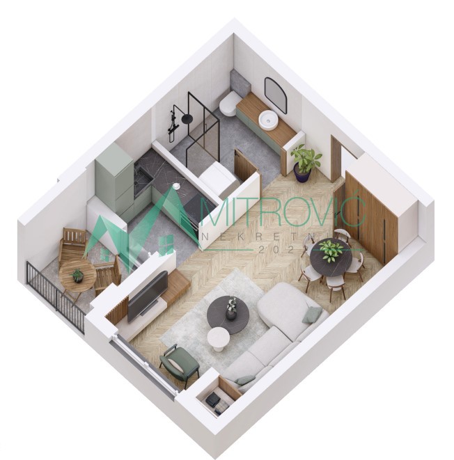 Petrovaradin, Garsonjera 3m2 u izgradnji sa povratom PDV 