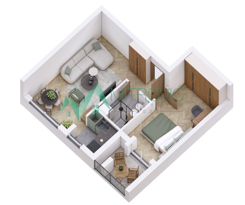 Petrovaradin, Jednoiposoban stan 44m2 u izgradnji sa povratom PDV 