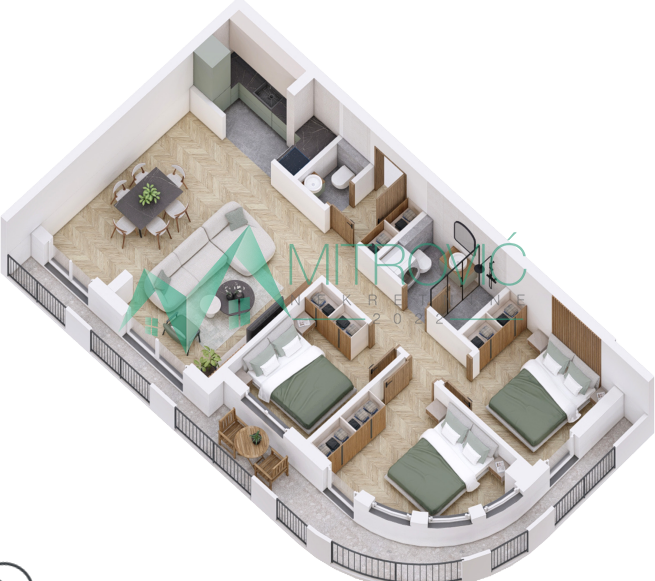 Petrovaradin, Troiposoban stan 86m2 u izgradnji sa povratom PDV 