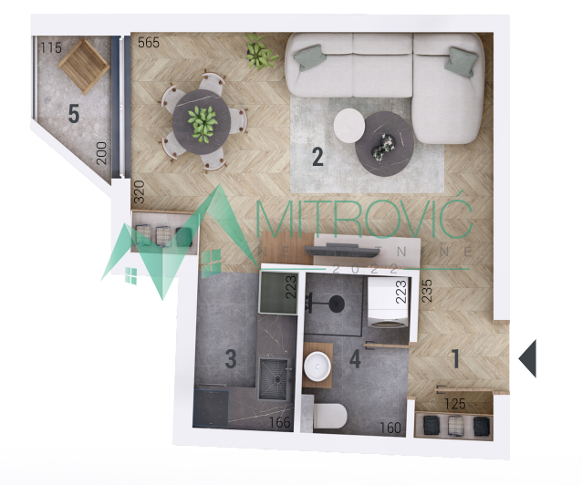 Petrovaradin, Garsonjera 30m2 u izgradnji sa povratom PDV 