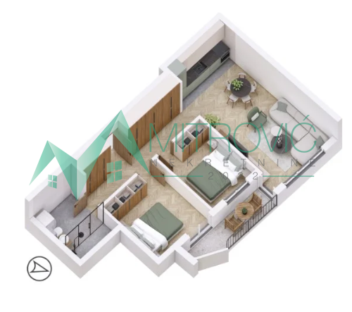 Petrovaradin, Dvoiposoban stan 63m2 u izgradnji sa povratom PDV 