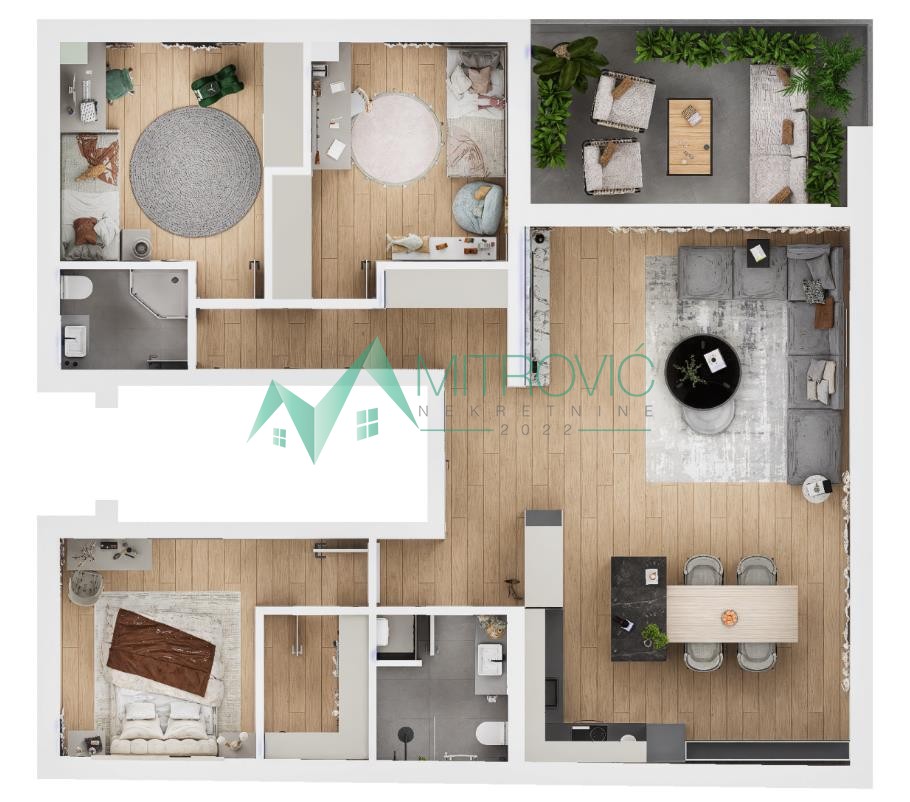 Novi Sad, Telep - Četvorosoban stan 112 m2 