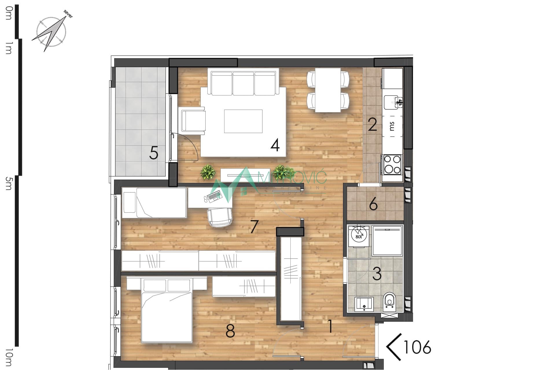 Novi Sad - Moderan stan 65 m² u izgradnji u prestižnom kompleksu 