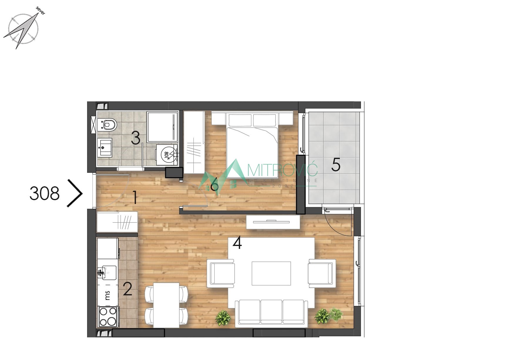 Novi Sad - Moderan stan 44 m² u izgradnji u prestižnom kompleksu 