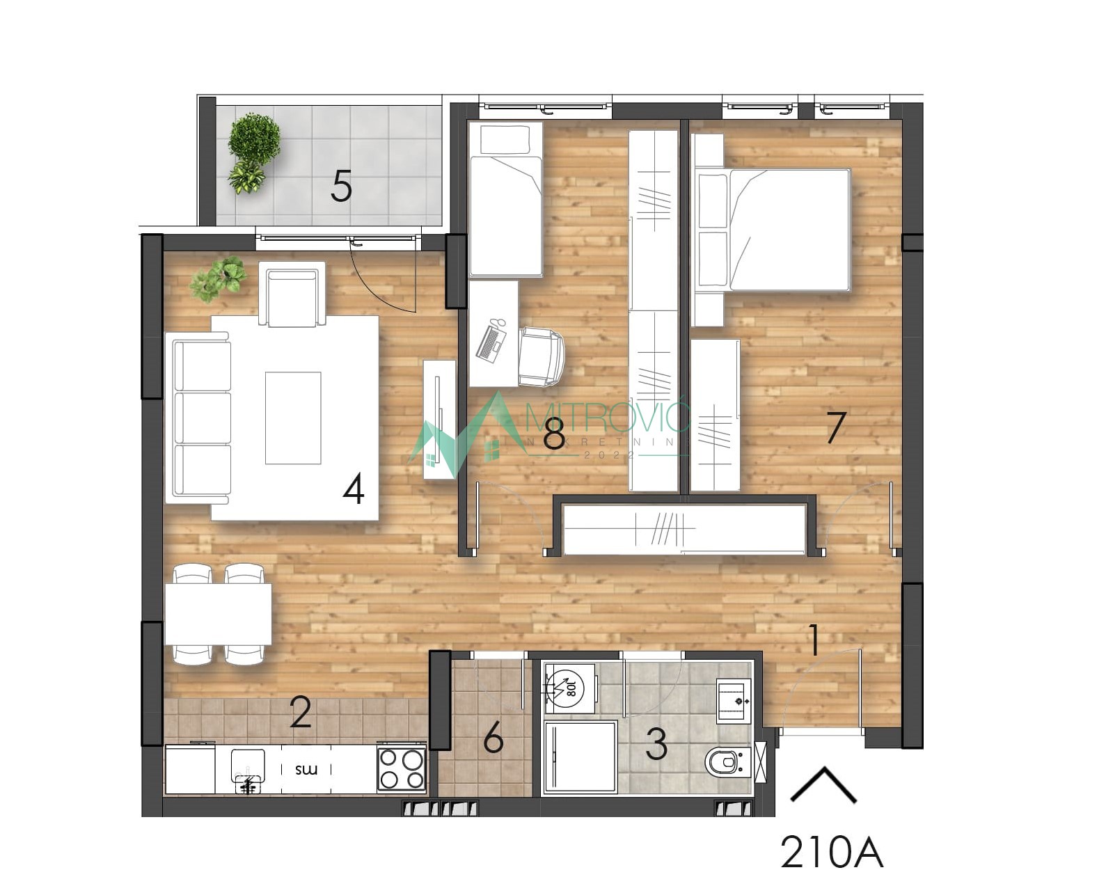 Novi Sad - Moderan stan 67 m² u izgradnji u prestižnom kompleksu 