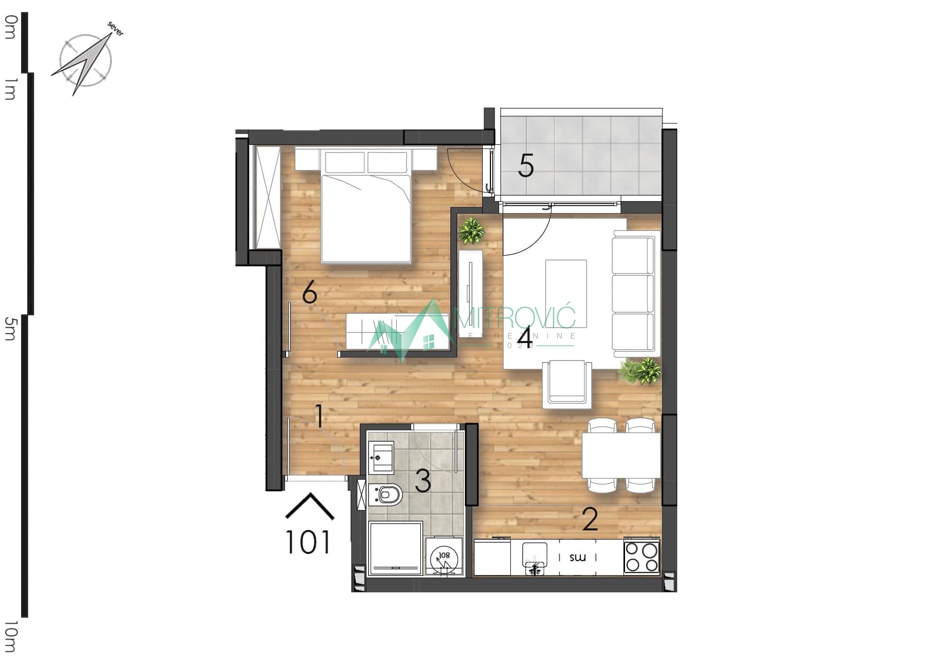 Novi Sad - Moderan stan 41 m² u izgradnji u prestižnom kompleksu 