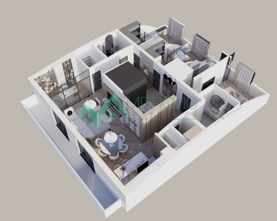 Banatić, penthouse, iz lifta u stan 