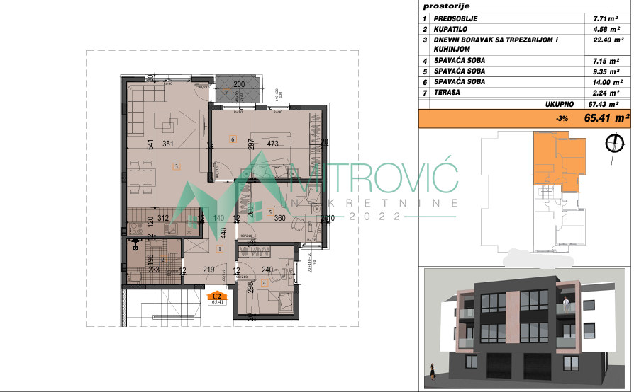 Na prodaju – moderan troiposoban stan u urbanom delu Adica