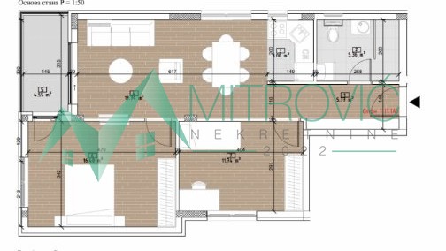 Petrovaradin, Novi Majur - Dvoiposoban stan 61 m2 