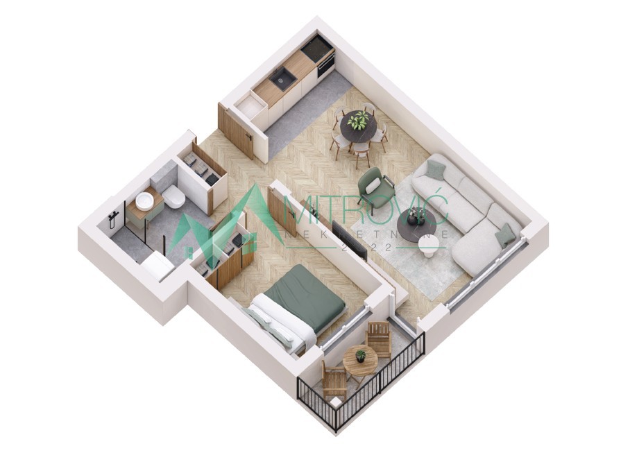 Urbana vila, odlična lokacija, 45m2, obezbeđen parking 