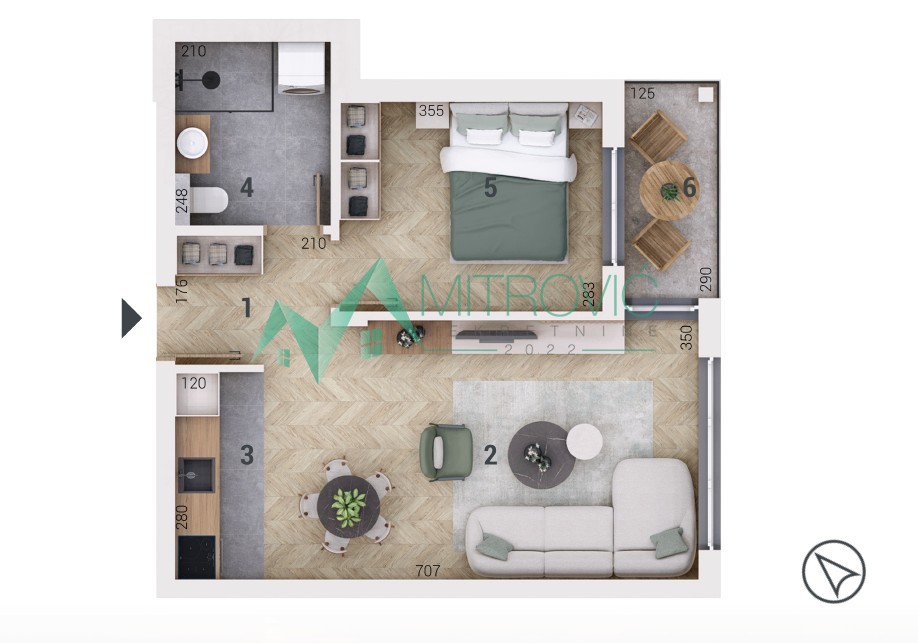 Urbana vila, odlična lokacija, 45m2, obezbeđen parking 