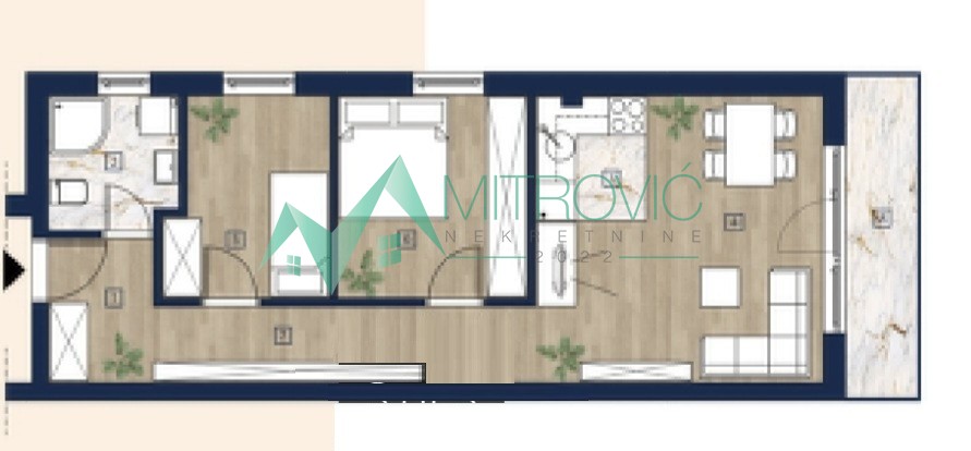 Novi Sad, Adice - Dvoiposoban stan 53m2