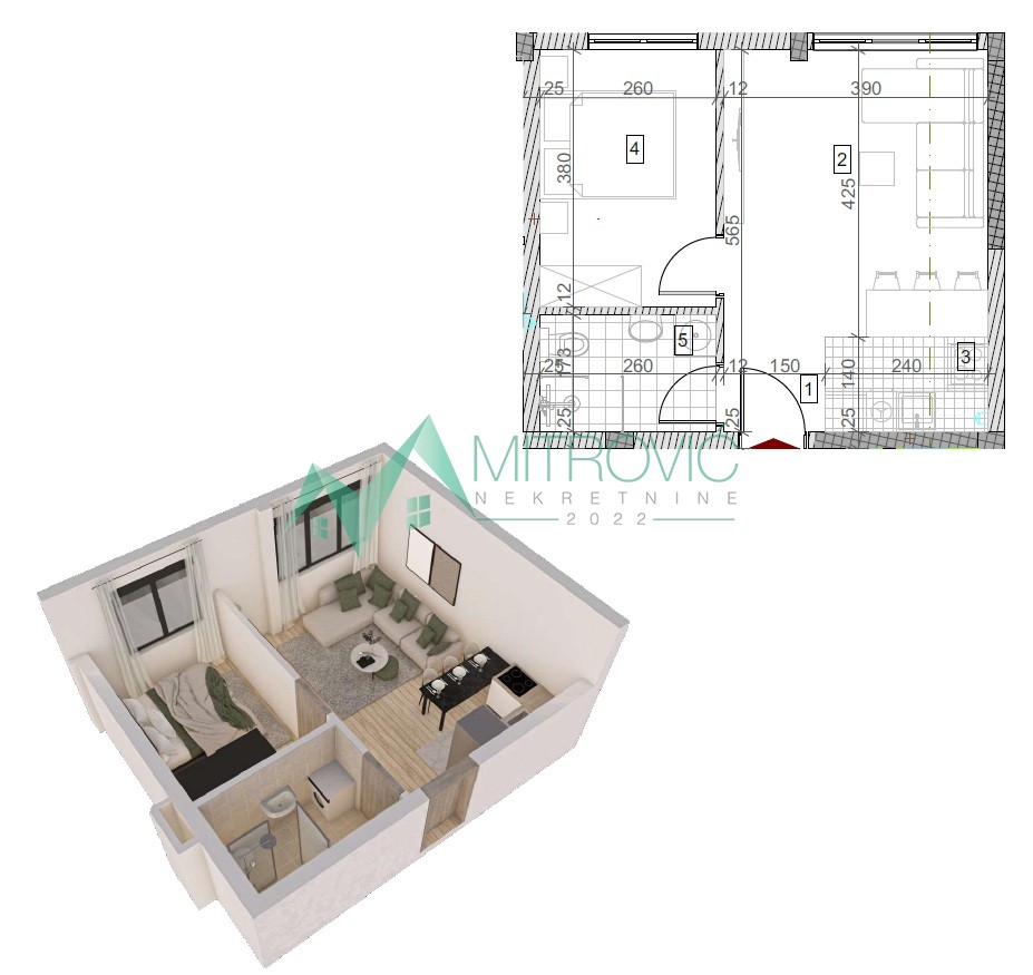Sremska Kamenica - Kvalitetna zgrada - stanovi od 28m2 do 130 m2 