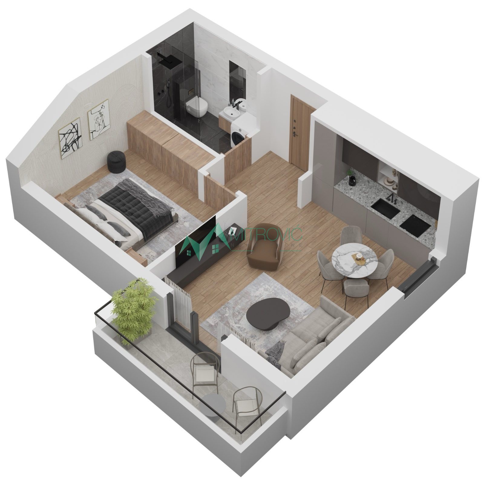 Novi Sad, Sajlovo - Odličan, jednoiposoban stan na mirnoj lokaciji 