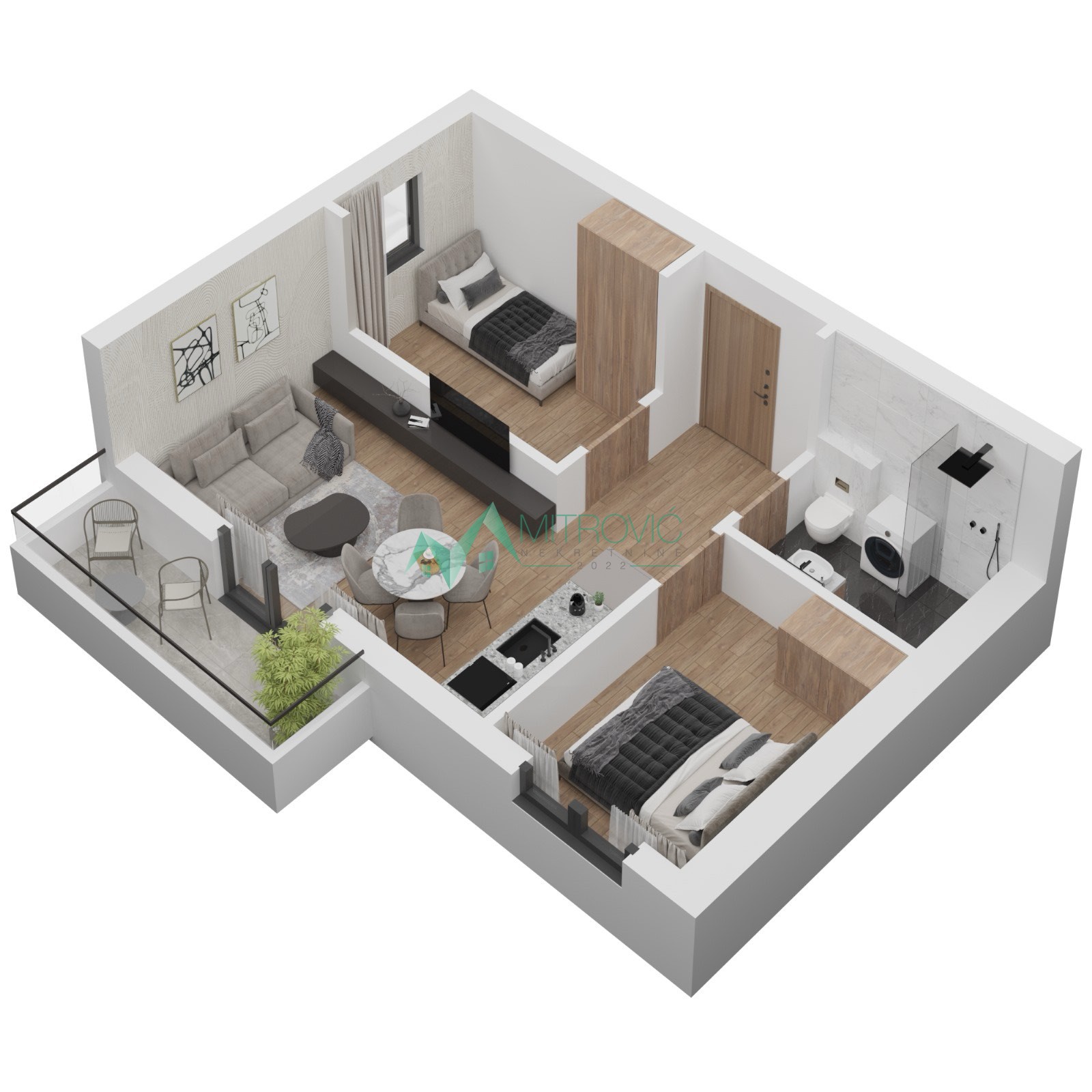 Novi Sad, Sajlovo - Odličan, dvoiposoban stan na mirnoj lokaciji 