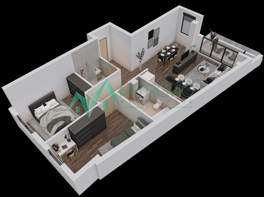 Petrovaradin - Dvoiposoban stan 75 m3 u izgranji 