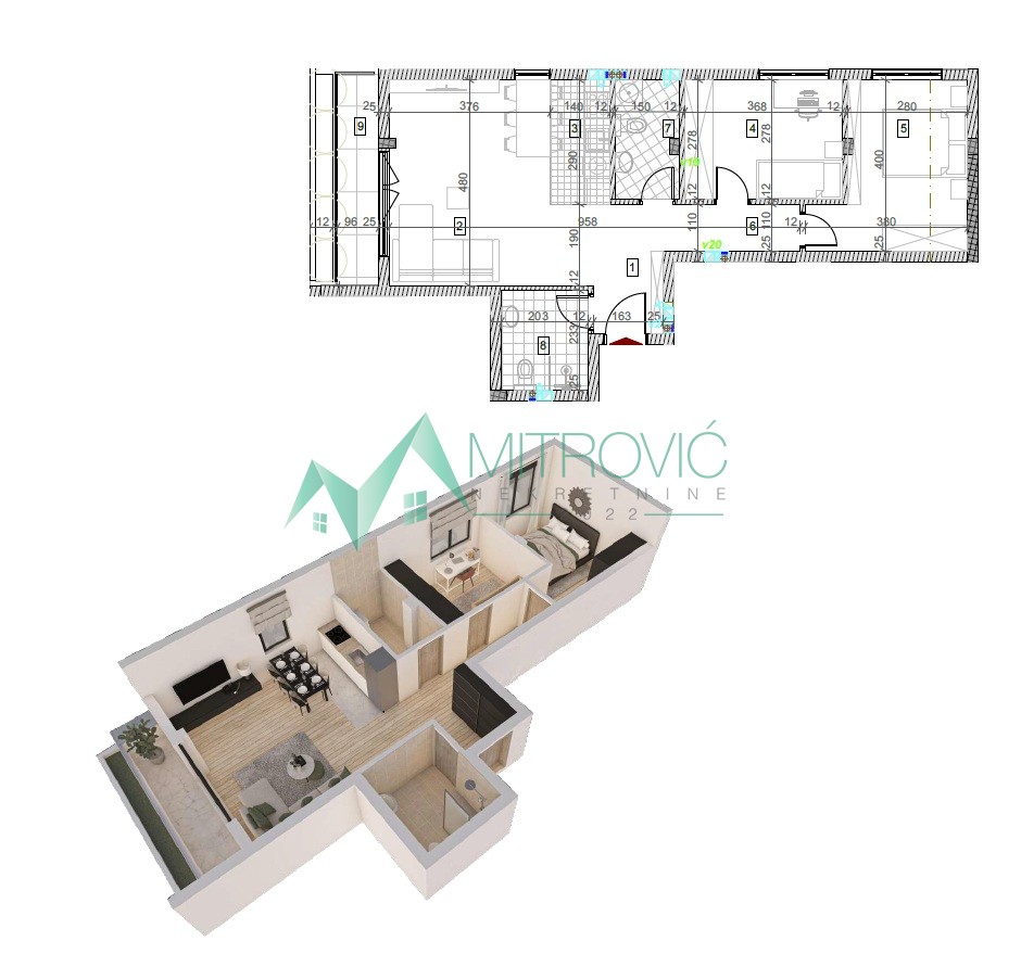 Sremska Kamenica - Kvalitetna zgrada - stanovi od 28m2 do 130 m2 