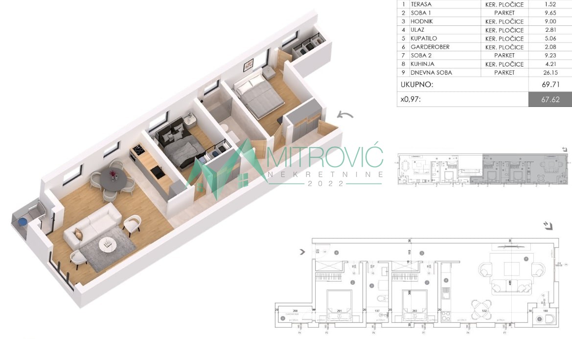 Novi Sad, Bulevar Evrope - Komforan dvoiposoban stan 