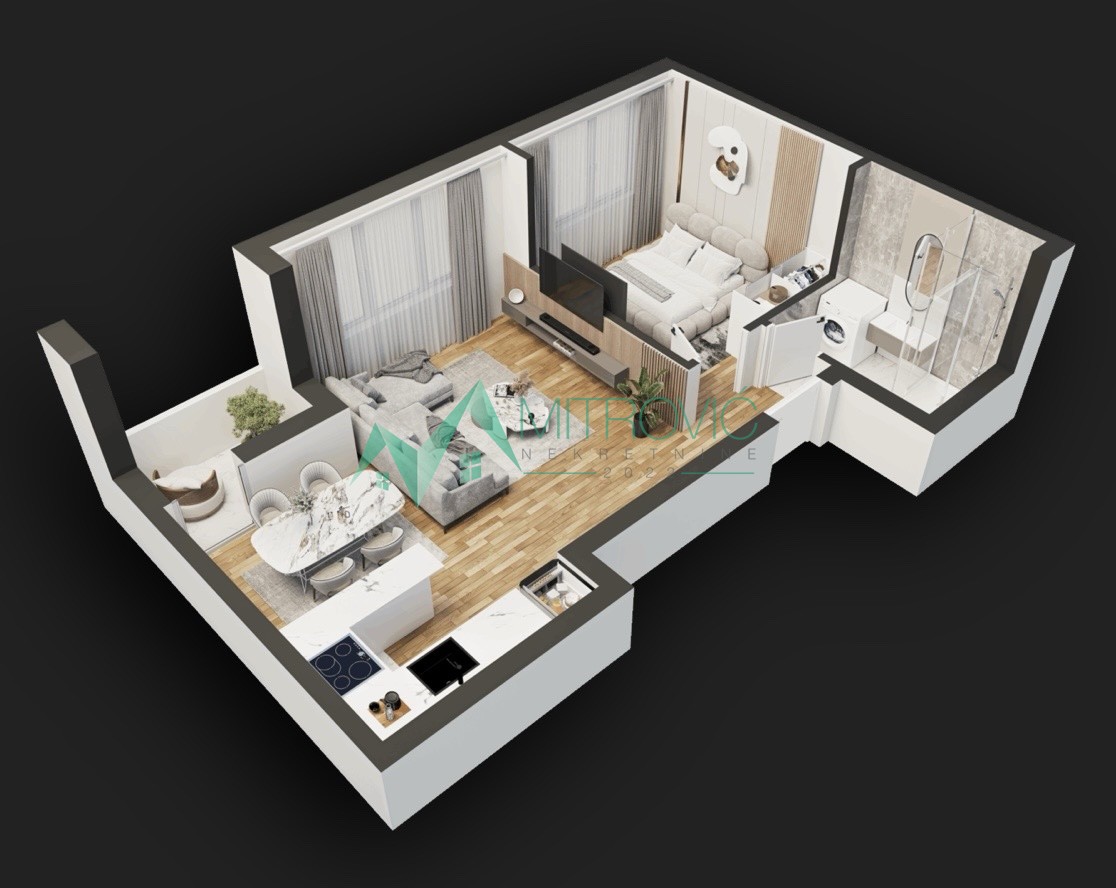 Dvosoban stan u urbanoj vili ukupne površine 41m2-Adice