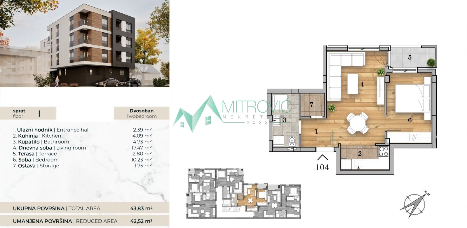 U blizini limana 4 odličan stan u izgradnji u manjem lux kompleksu  