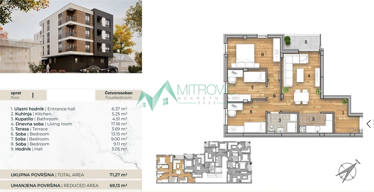 U blizini limana 4 odličan stan u izgradnji u manjem lux kompleksu  