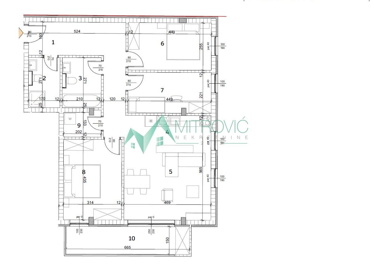 Novi Sad, Telep - Troiposoban stan 96m2 