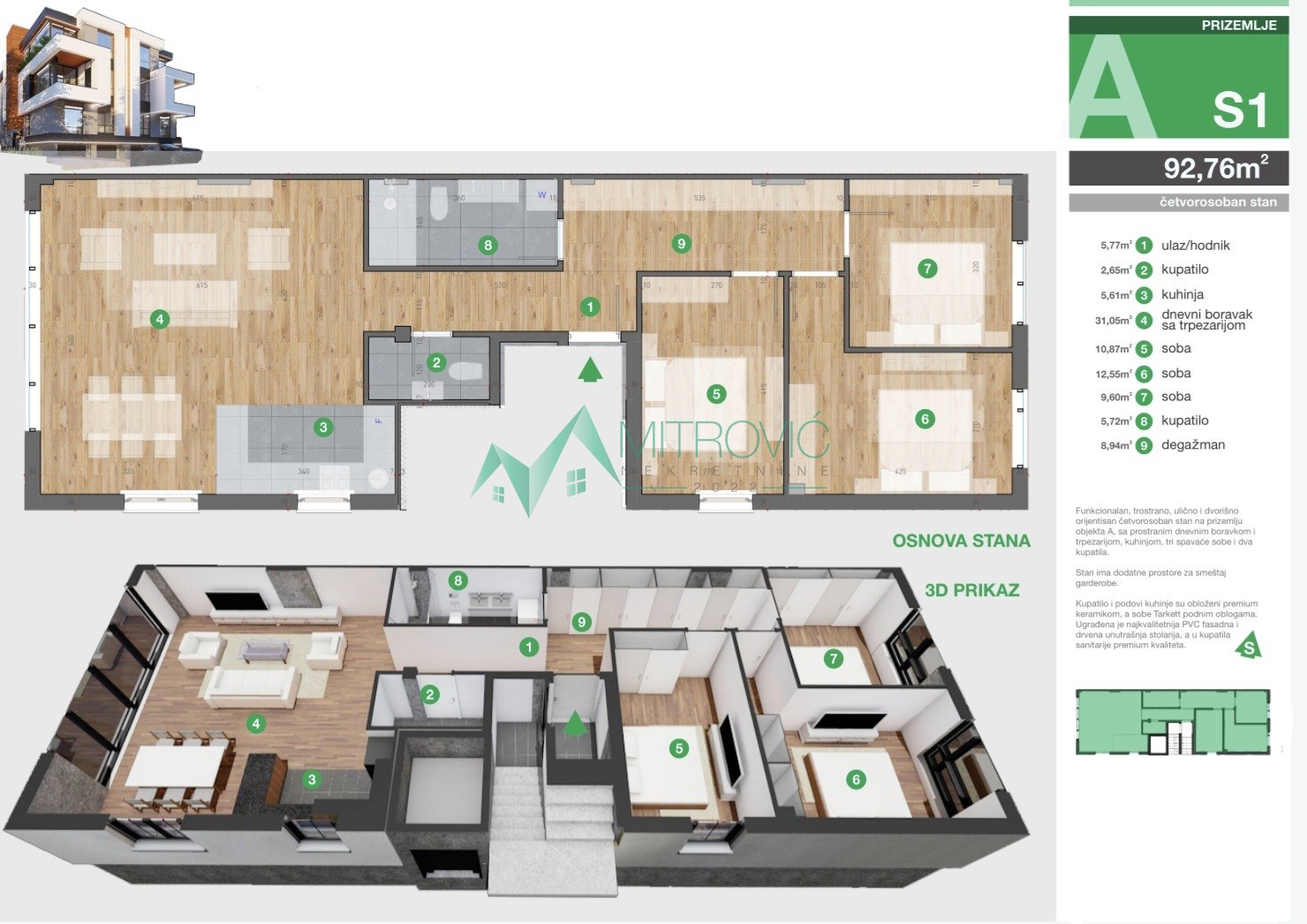 Luksuzan četvorosoban stan u urbanoj vili – Tatarsko brdo 