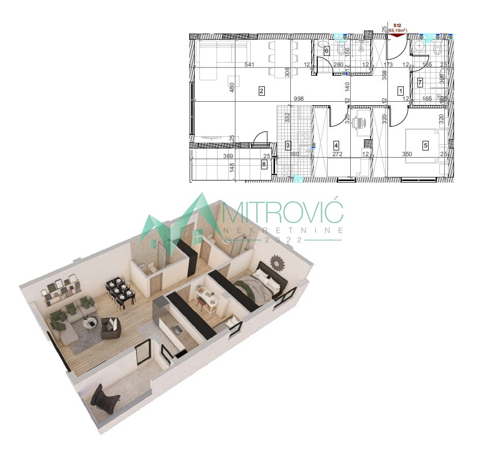 Sremska Kamenica - Kvalitetna zgrada - stanovi od 28m2 do 130 m2 