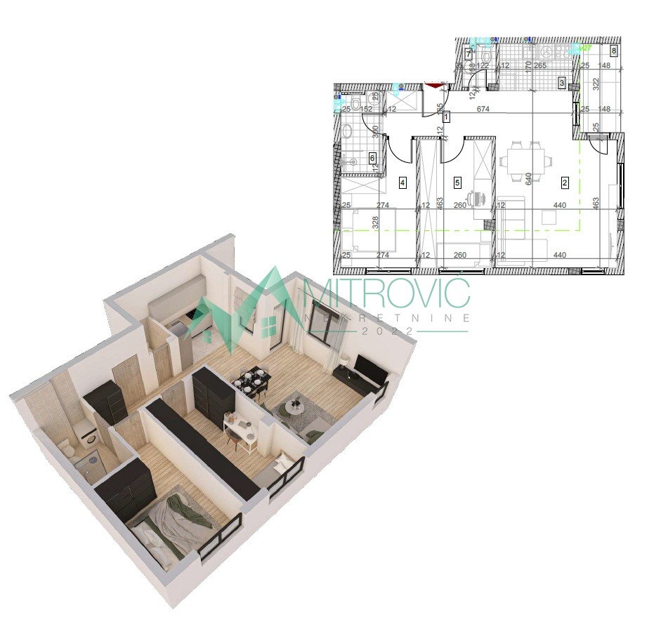 Sremska Kamenica - Kvalitetna zgrada - stanovi od 28m2 do 130 m2 