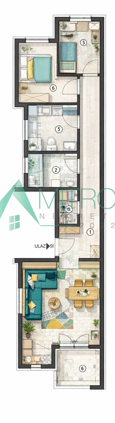 Novi Sad, Vidovdansko naselje - U izgradnji 71m2 odličan troiposoban stan 