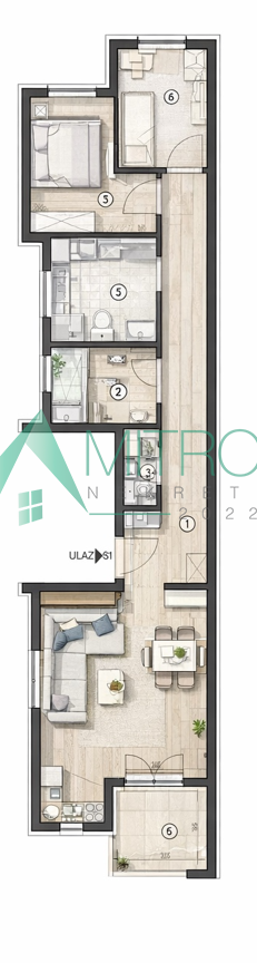 Novi Sad, Vidovdansko naselje - U izgradnji 71m2 odličan troiposoban stan 