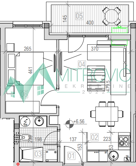 Sremska Kamenica.  45m2. Dvosoban stan sa povratom PDV-a!  