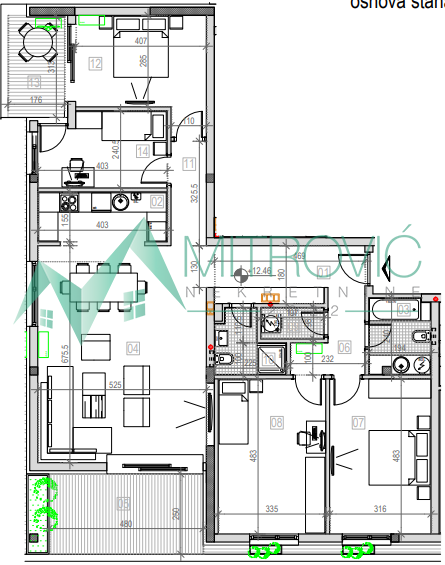Sremska Kamenica. 141m2. Petosoban stan sa povratom PDV-a!