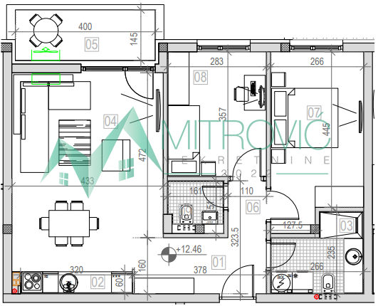 Sremska Kamenica. 69m2. Trosoban stan sa povratom PDV-a!