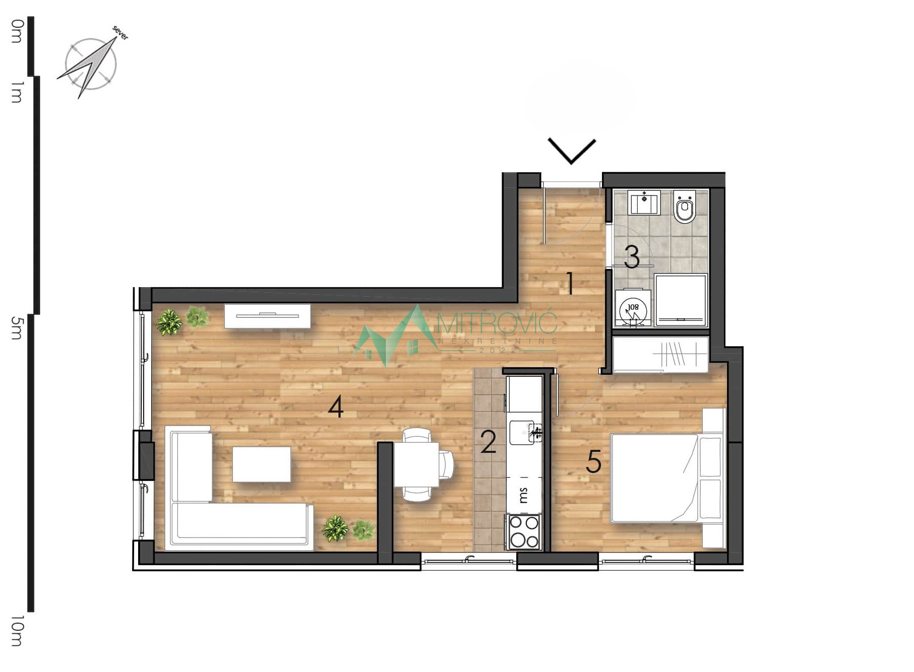 Odličan dvosoban stan od 44m2, uskoro useljiv! 