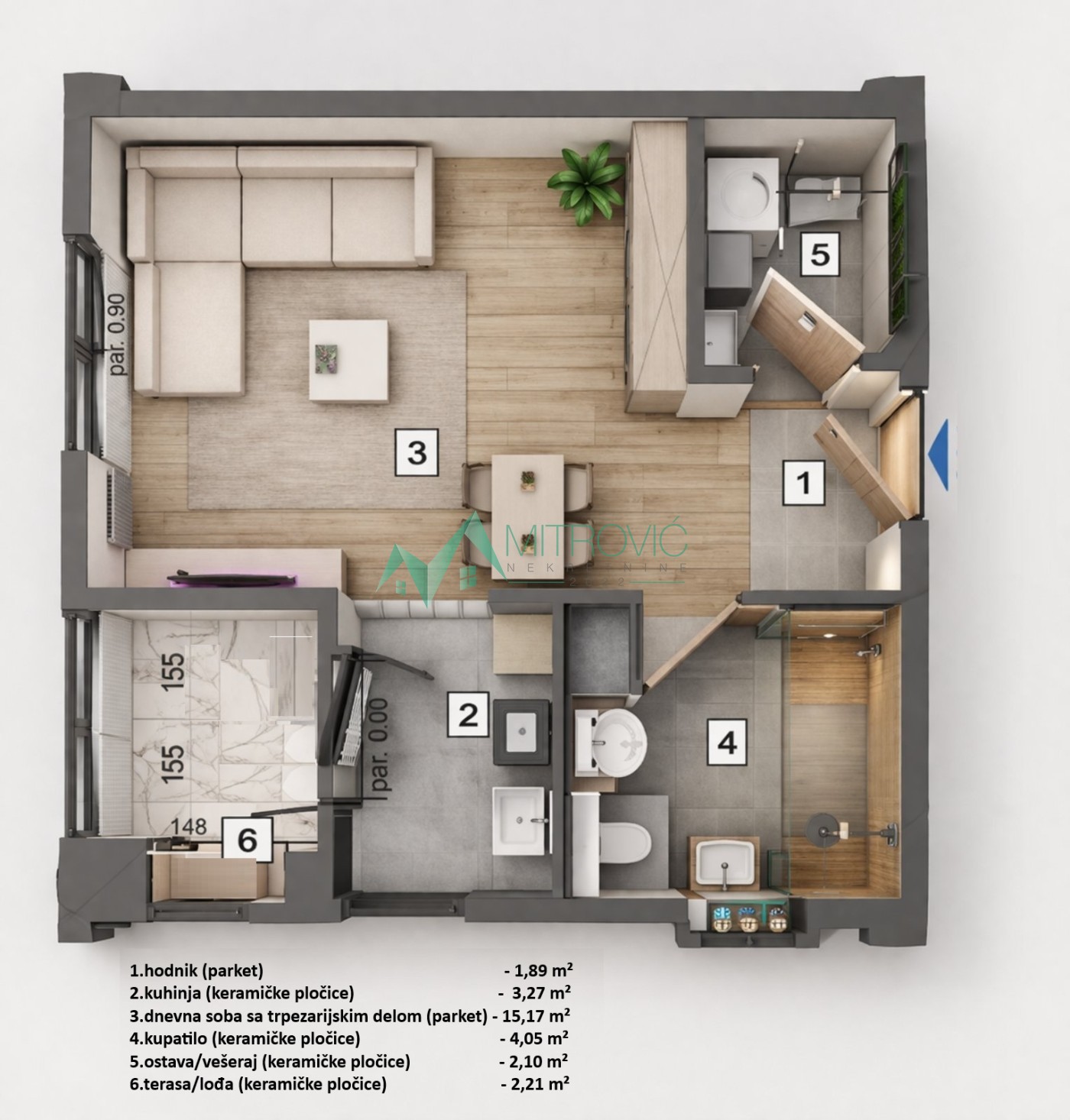 Novi Sad, Salajka - Garsonjera  28m² sa povratom PDV 