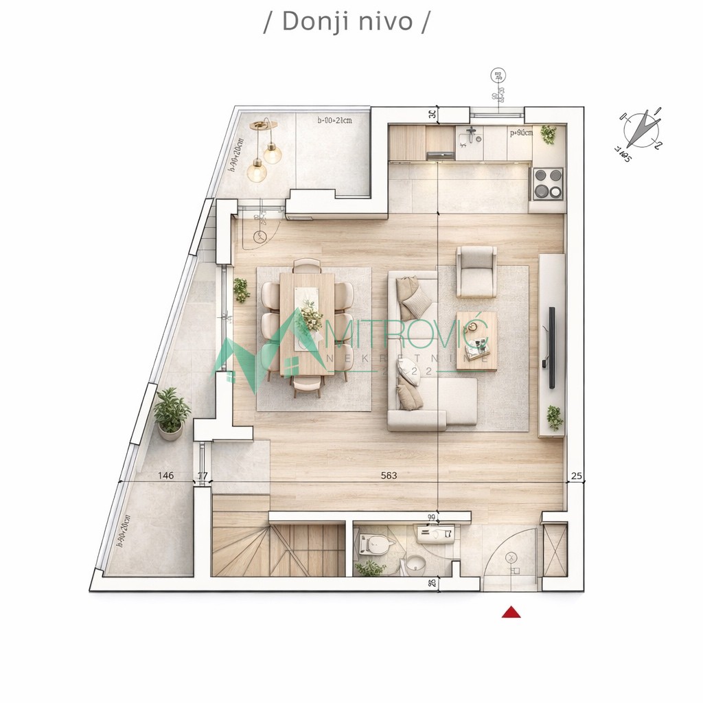 Petrovaradin, Novi Majur - Trosoban stan sa povratom PDV -  81 m2 