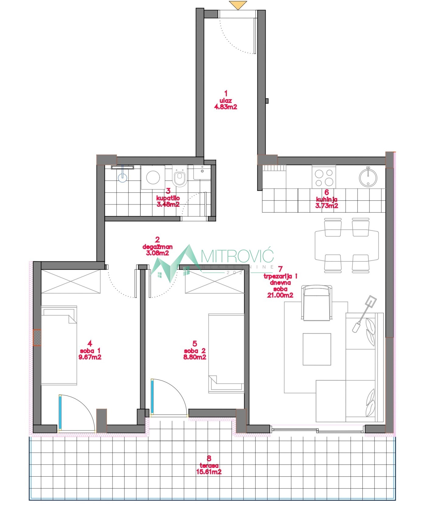 TELEP - Odličan trosoban stan u izgradnji 68m2, mogućnost povrata PDV-a 