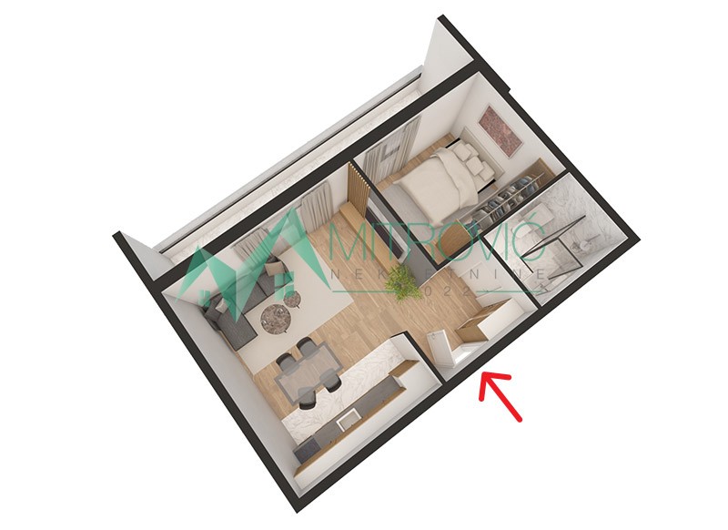 Komforan dvosoban stan (55,73 m²) – Mišeluk 