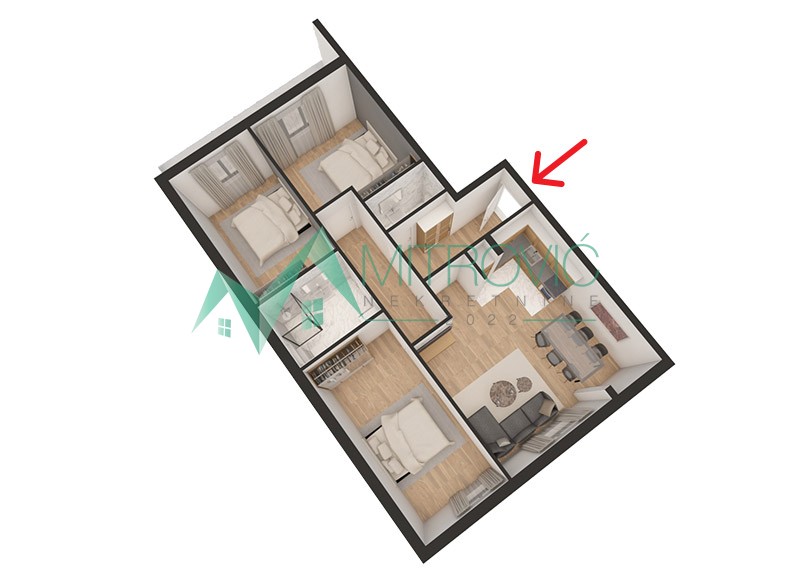 Stan · 87.95 m² · Sremska Kamenica, Mišeluk