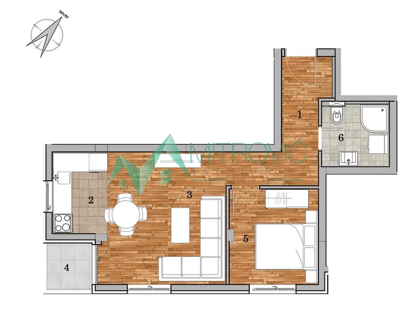 Komforan i funkcionalan dvosoban stan na prvom spratu, ideal