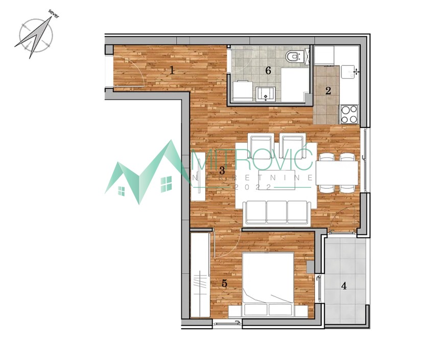 Dvosoban stan u izgradnji 46m2 - Telep 