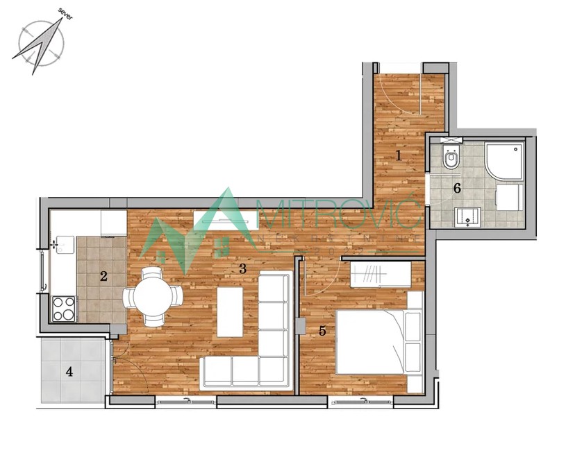 Dvosoban stan u izgradnji 44m2 - Telep 