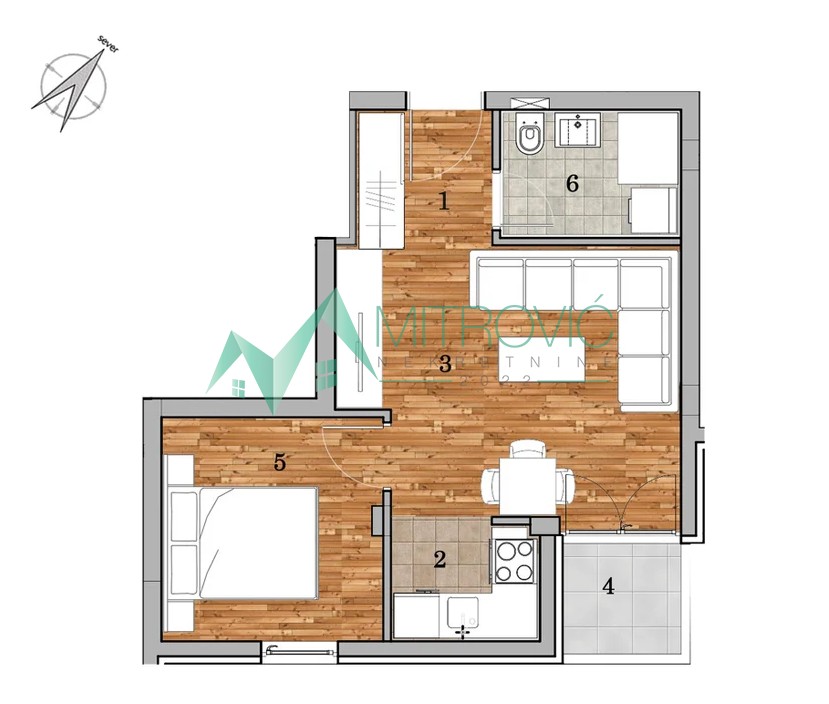 Jednoiposoban stan u izgradnji 36m2 - Telep 